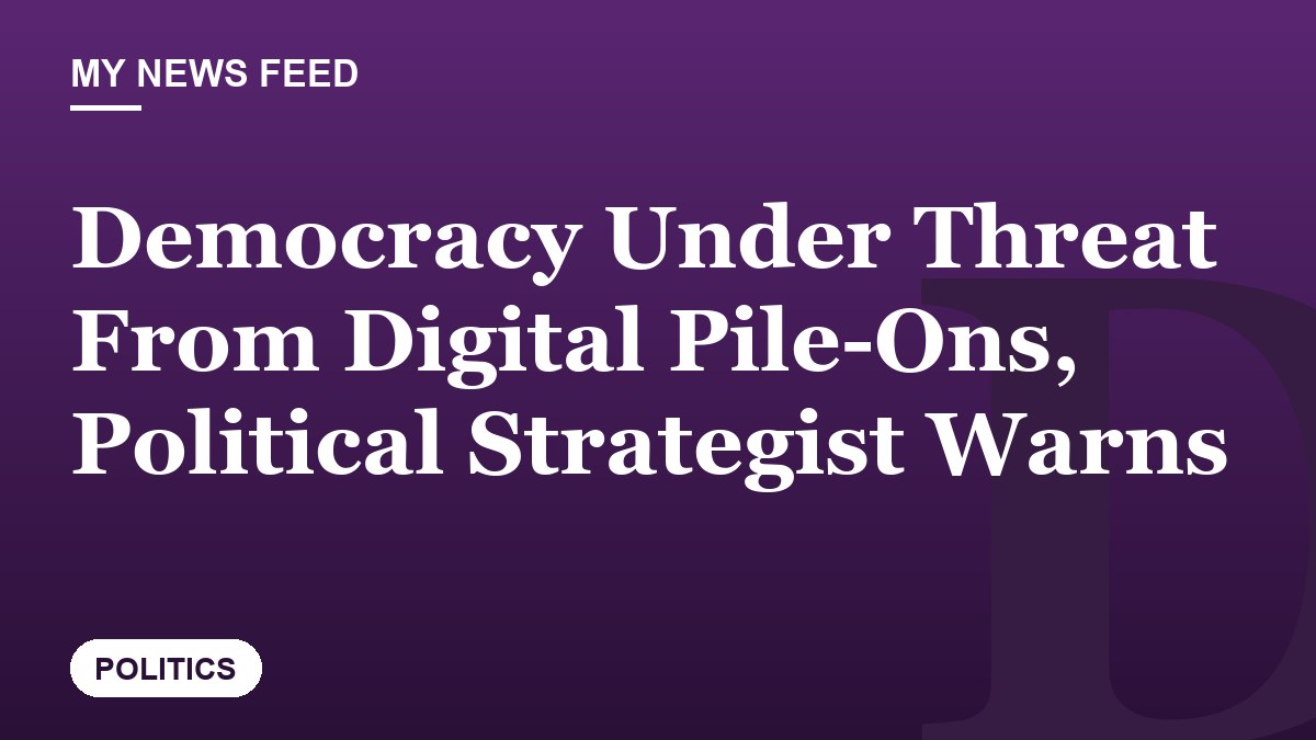 Democracy Under Threat From Digital Pile-Ons, Political Strategist Warns