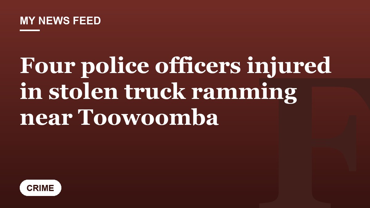 Four police officers injured in stolen truck ramming near Toowoomba