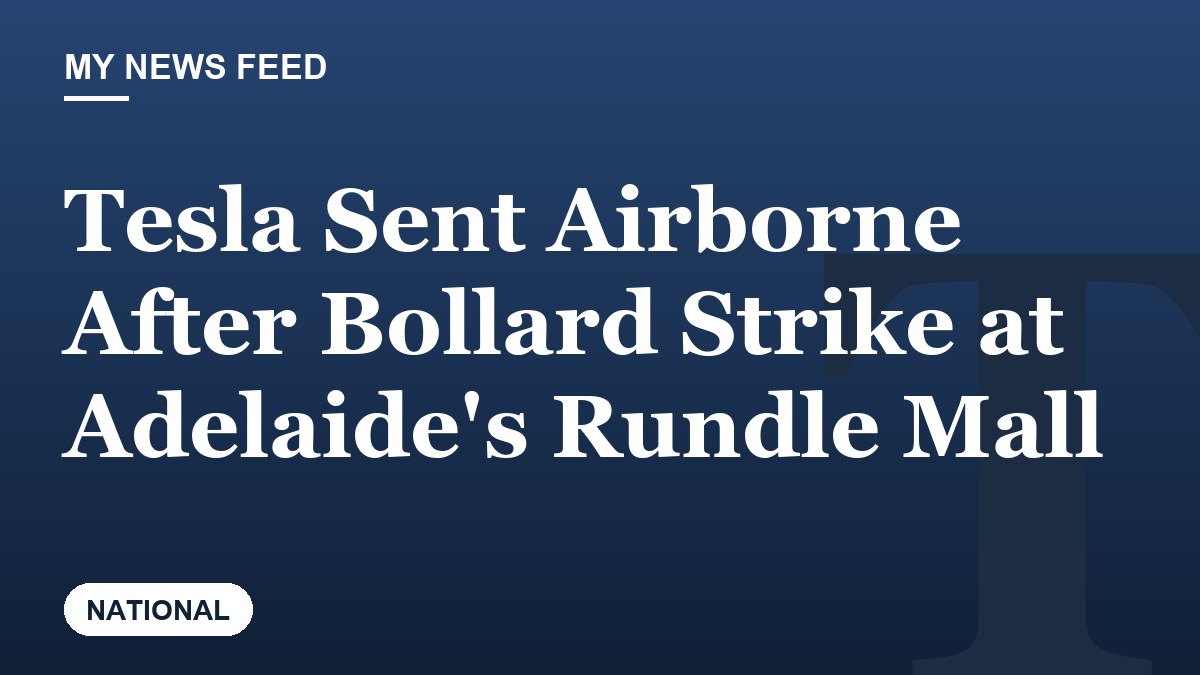 Tesla Sent Airborne After Bollard Strike at Adelaide's Rundle Mall