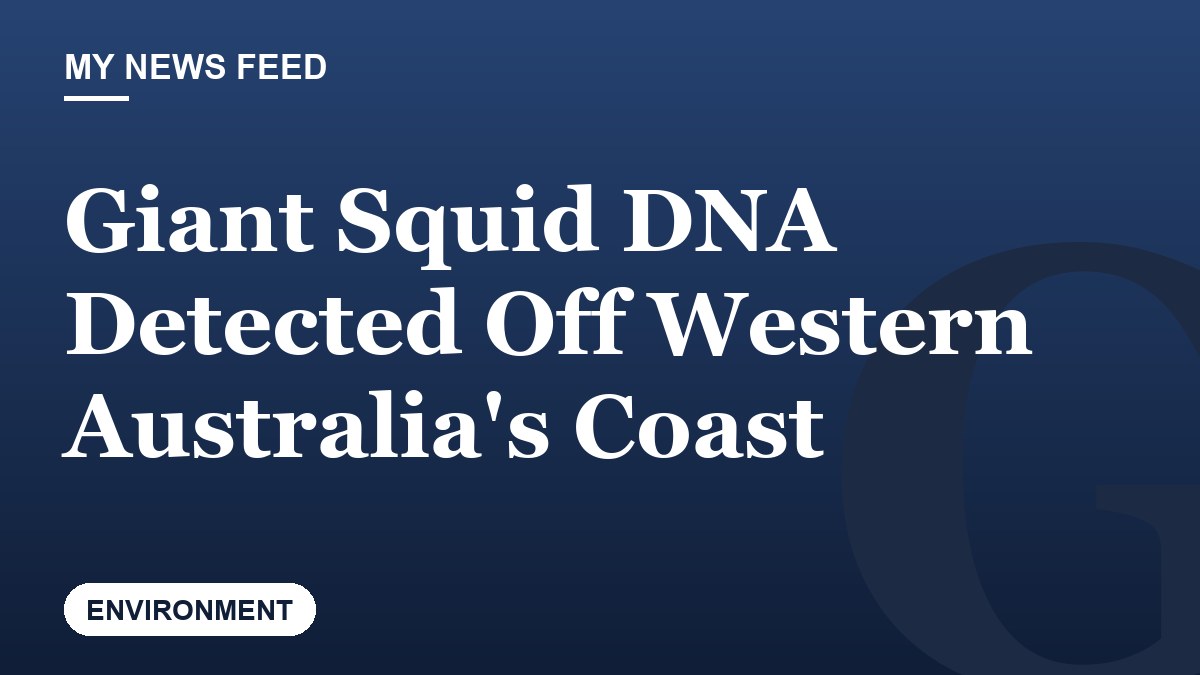 Giant Squid DNA Detected Off Western Australia's Coast