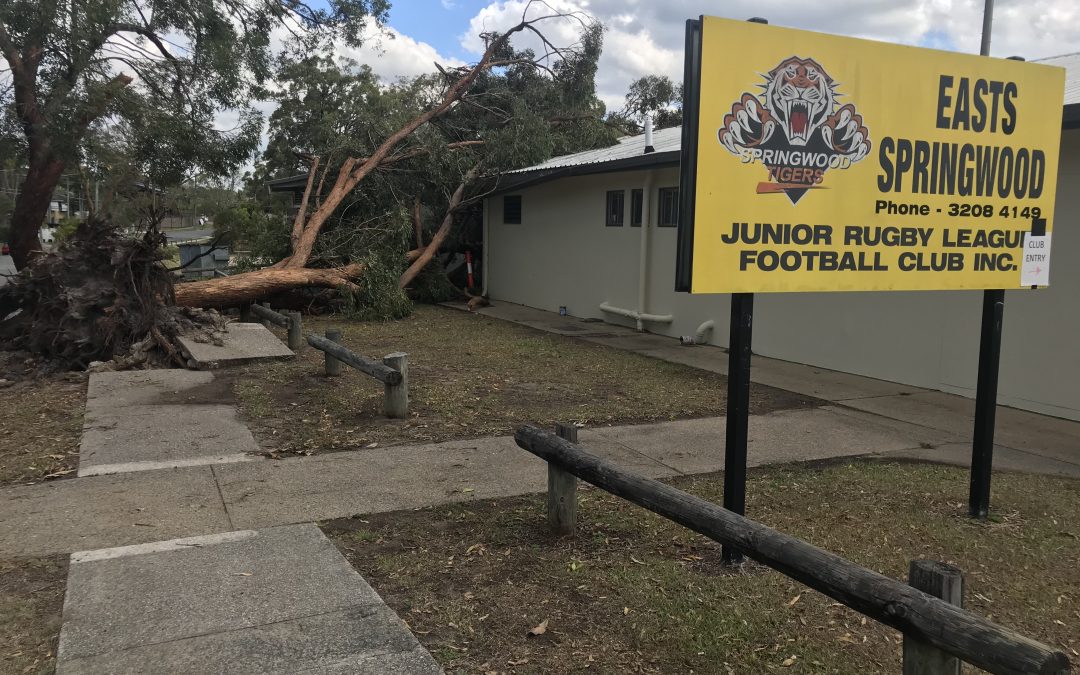 Logan City football clubhouse destroyed by storm