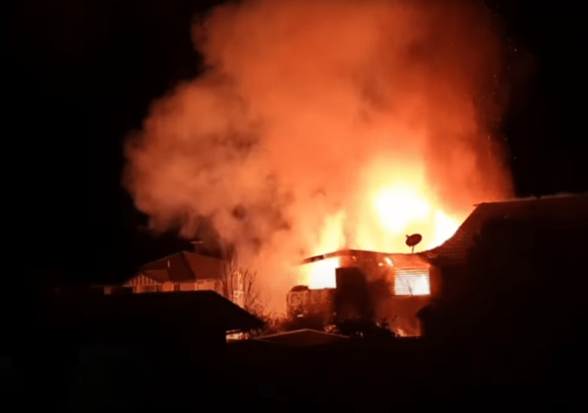 Eagleby home up in flames