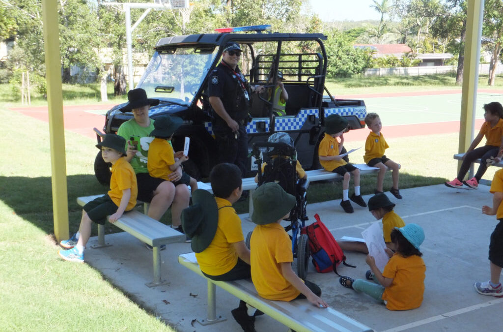 Students at Logan Special School enjoy police visit