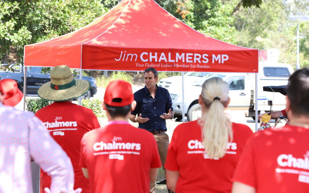 Federal Member for Rankin Jim Chalmers kicks off his election campaign