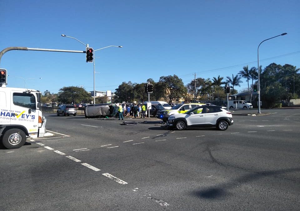 Two in hospital after two vehicle collision